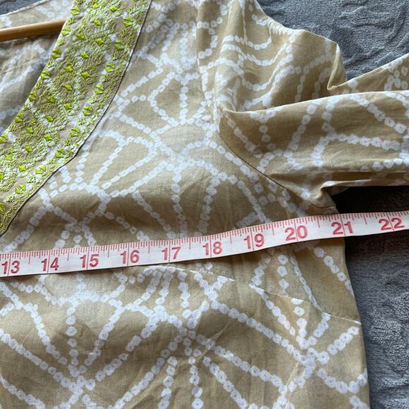 Calypso St. Barth Floral Beige Embroidered Tunic Large - Picture 8 of 9